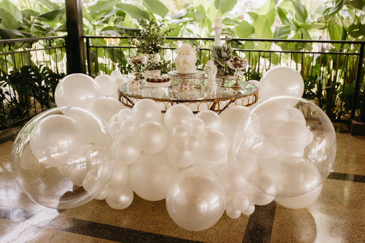 Plain dessert table before